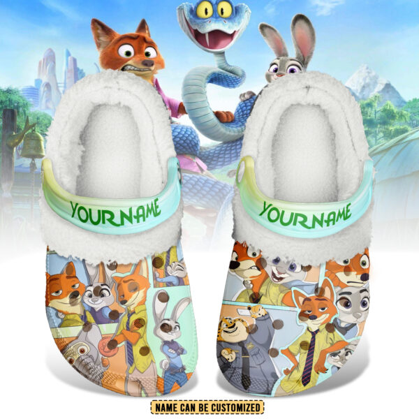 Footwearmerch Zootopia 2 Crocs Crocband Fleece Lined Clogs Shoes Comfortable For Men Women and Kids In Winter